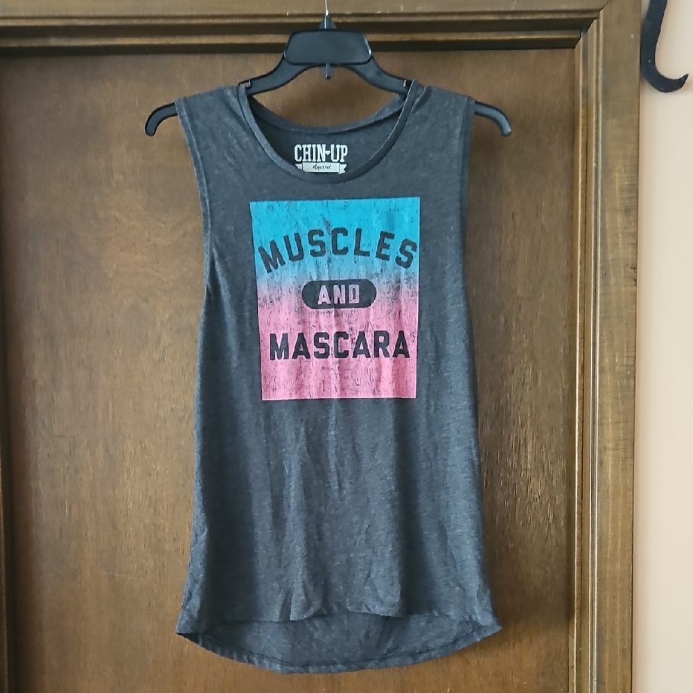 Chin Up Apparel Charcoal Muscle Tee - Muscles and Mascara